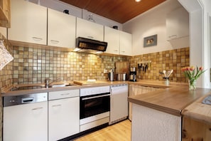 Kühlschrank, Ofen, Herdplatte, Geschirrspüler