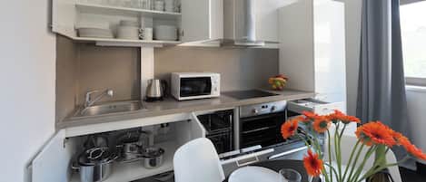 Comfort Apartment, City View | Private kitchen