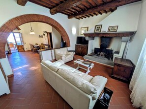 Smart TV, fireplace, video games, books