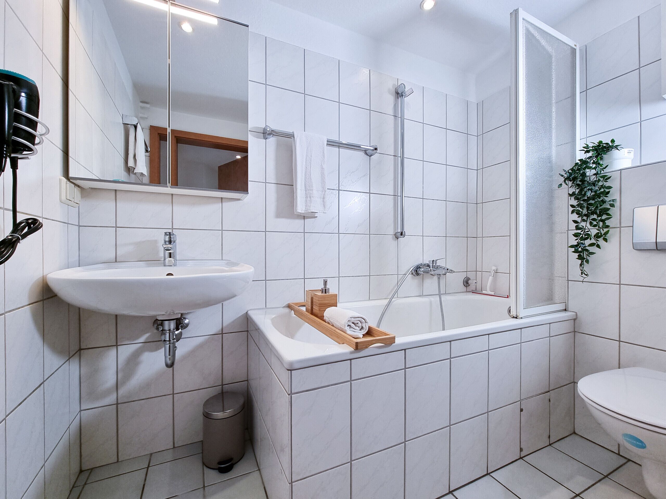Haartrockner, Handtücher, Toilettenpapier