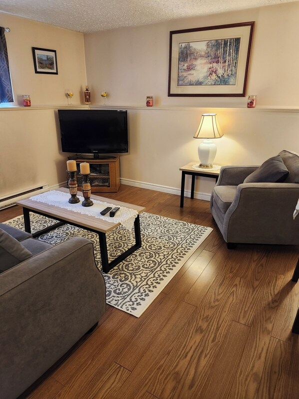 TV, DVD player, books