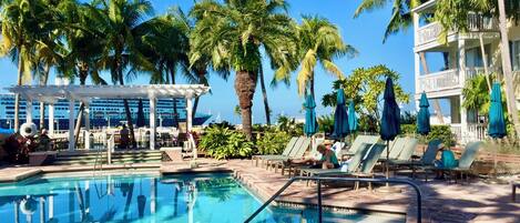 Outdoor pool, a heated pool