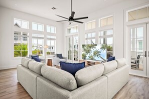 Smart TV, DVD player, books, video library