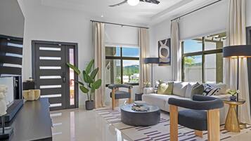 Smart TV, books, stereo