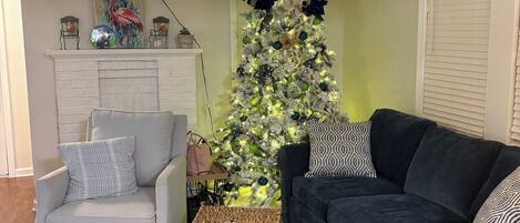 تلفزيون ذكي، مدفأة، كُتُب، ستيريو