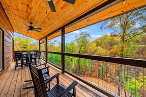 Outdoor dining - New Construction! Saltwater Pool~Big Screen~Games~Relaxing Getaway! (Sevierville)