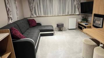 Cabin | Living area | Fireplace