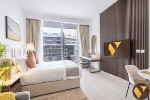 Luxury Studio | In-room safe, cots/infant beds, free WiFi, bed sheets - Vogue | Luma22 East JVC near Circle Mall (Dubai)