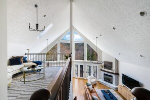 Smart TV, fireplace, foosball, table tennis