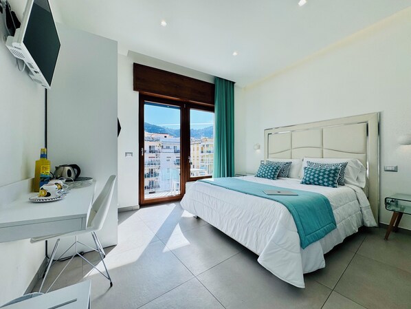 Deluxe-Doppelzimmer, Balkon, Stadtblick