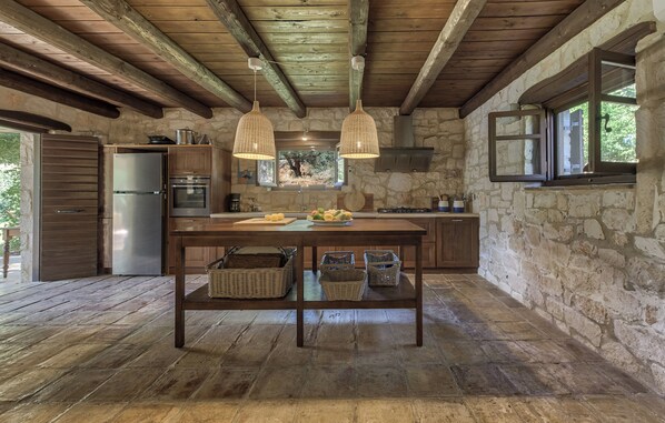 Fridge, oven, stovetop, dishwasher