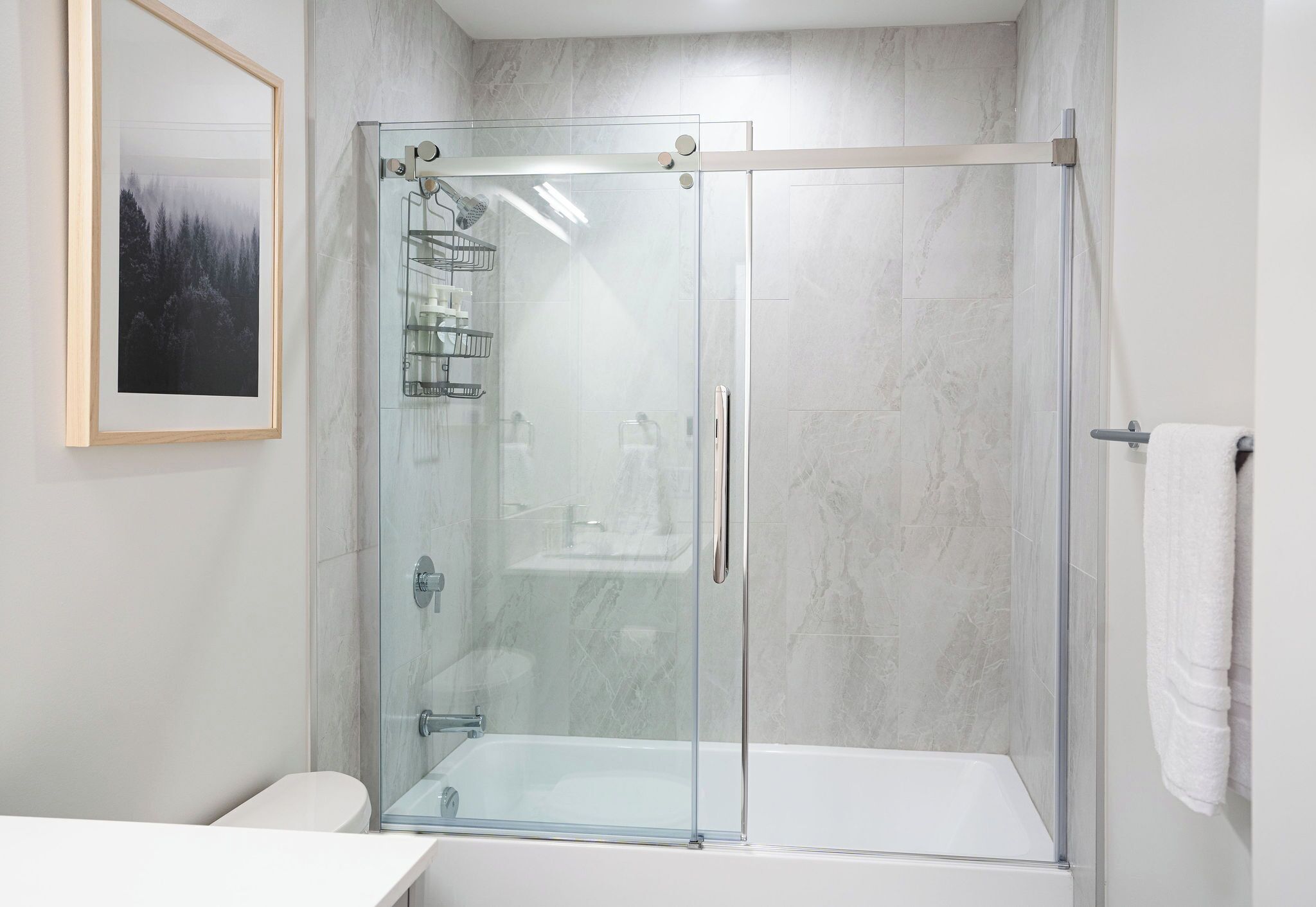Comfort Condo, Balcony, Mountain View | Bathroom | Combined shower/bathtub, free toiletries, towels, soap