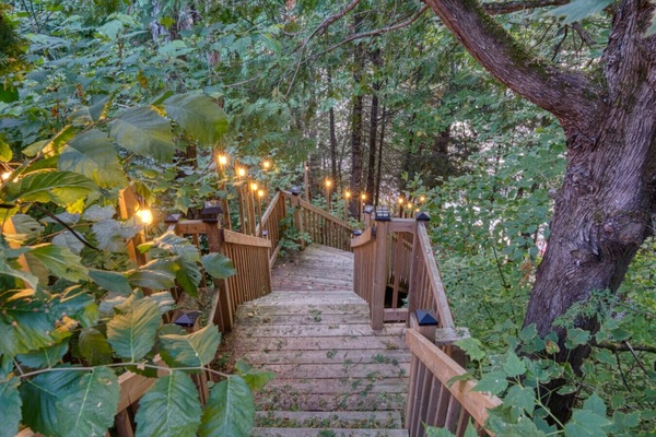 Stairs to the lake