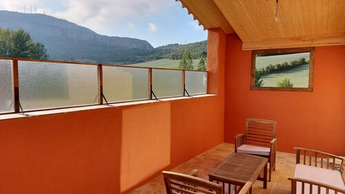 House in a quiet village between mountains and very well communicated.