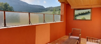 House in a quiet village between mountains and very well communicated.