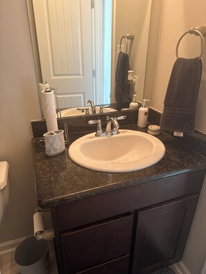 Hair dryer, towels, soap, toilet paper - Charming 2-bedroom loft with ac and gym.  (Slidell)