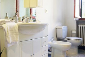 Dusche, Haartrockner, Bidet, Handtücher