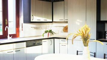 Frigorífico, placa de cocina, lavavajillas y cafetera o tetera