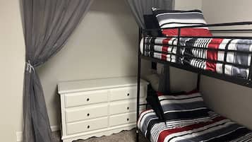 2 bedrooms, iron/ironing board, travel crib, WiFi