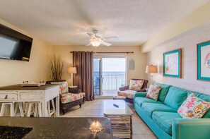 Condo, 1 King Bed with Sofa bed (Tradewinds 1103) | Living area