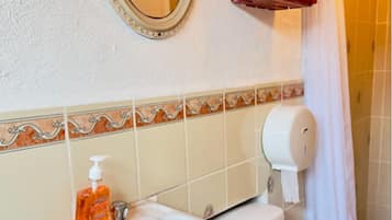 Ducha, toallas, jabĂłn, shampoo