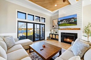 Smart TV, fireplace, video games, offices