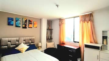 2 slaapkamers, een strijkplank/strijkijzer, wifi, beddengoed