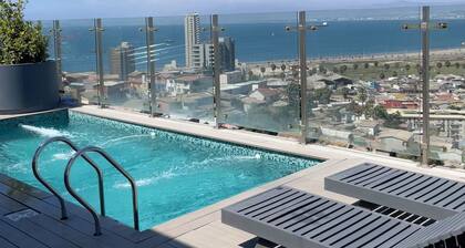 Apartment with ocean view and swimming pool.