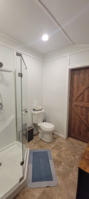 Secador de cabelo, toalhas de banho, sabonete, papel higiênico