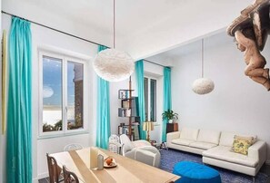 Living area - Gorgeous 2 bedroom apartment overlooking Monaco, Monte-Carlo with AC, WiFi (Beausoleil)