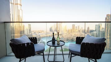 Luxury-Apartment, 2 Schlafzimmer, Parkblick | Balkon