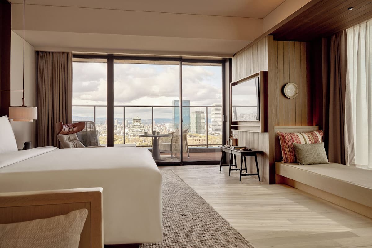 Junior Suite, 1 King Bed (Osaka Castle View) | Frette Italian sheets, premium bedding, free minibar items, in-room safe