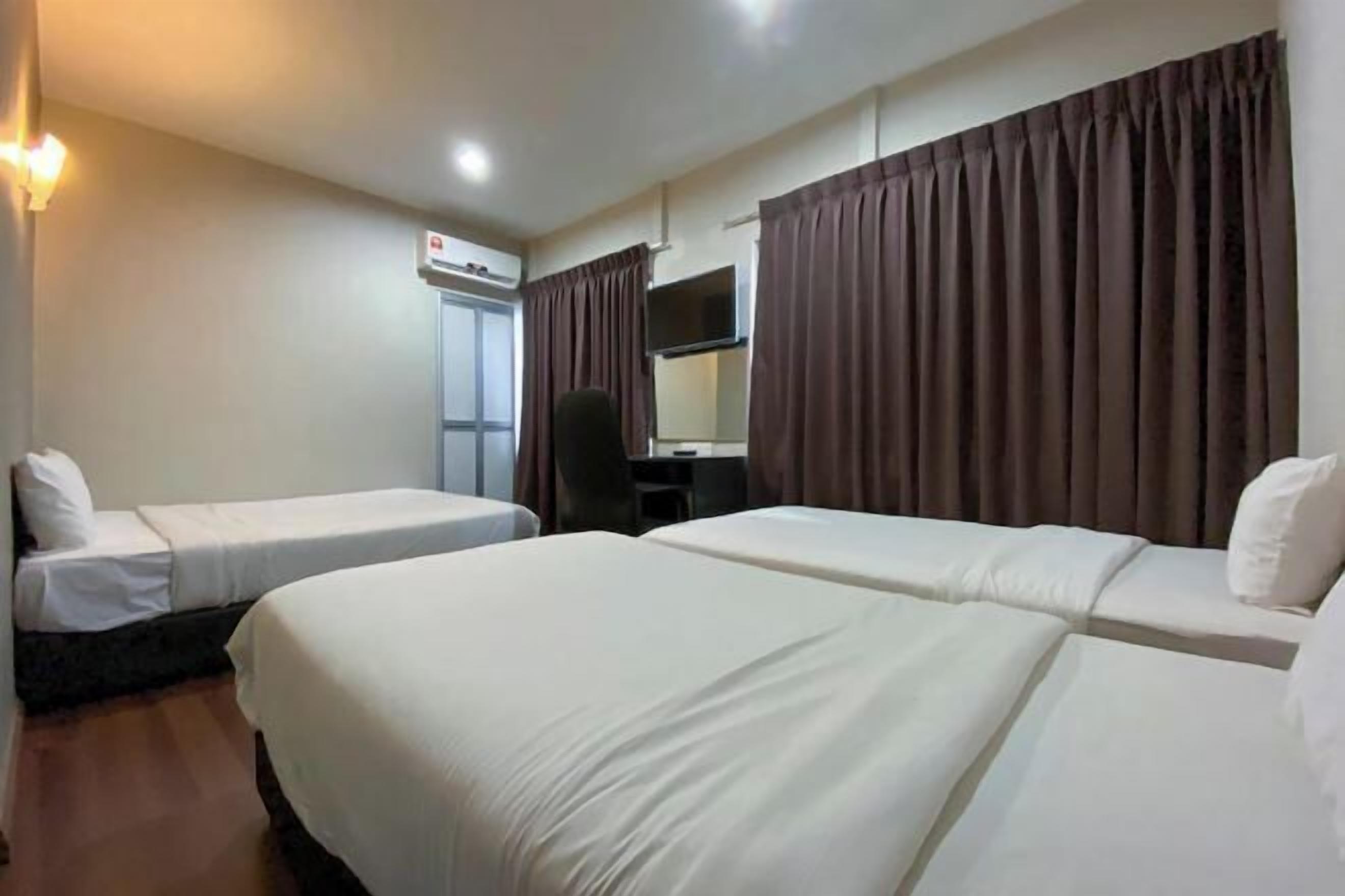 Desk, free WiFi, bed sheets