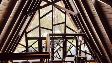 Premium Bungalow, Private Pool, Mountain View | Living area | 43-inch LCD TV with digital channels, fireplace, Netflix