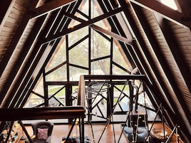 Premium Bungalow, Private Pool, Mountain View | Living area | 43-inch LCD TV with digital channels, fireplace, Netflix