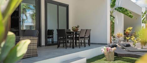 Deluxe Villa, Patio | In-room safe, desk, laptop workspace, iron/ironing board