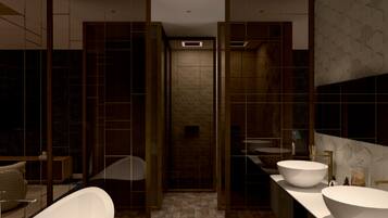 Ducha, artículos de higiene personal gratuitos y secador de pelo