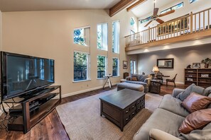 Smart TV, fireplace, table football, offices