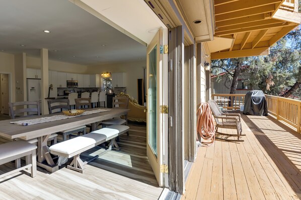 House (3 Bedrooms) | Interior - Game Room & Deck: Modern Frazier Park Home! (Pine Mountain Club)