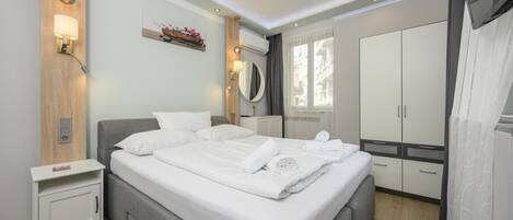 1 makuuhuone, työpöytä, ilmainen Wi-Fi, vuodevaatteet