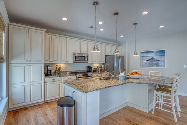 Fridge, microwave, dishwasher, toaster