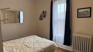 1 bedroom, iron/ironing board, bed sheets