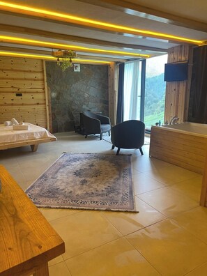 Deluxe Bungalow, Balcony, Mountain View | 1 bedroom, desk, laptop workspace, blackout drapes