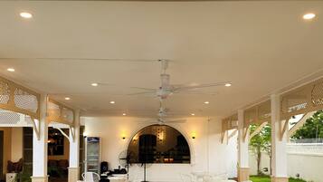 Outdoor banquet area