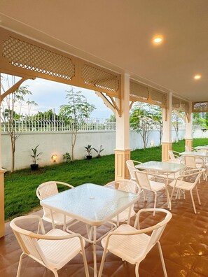 Outdoor banquet area