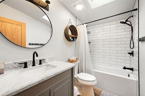 Shower, towels, soap, shampoo