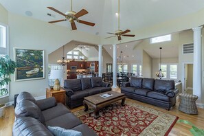 TV, fireplace, DVD player, table football - Gorgeous oceanside retreat with an elevator in Corolla NC! (Corolla)