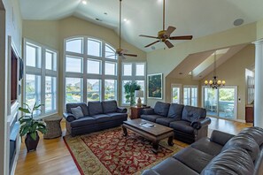 TV, fireplace, DVD player, table football - Gorgeous oceanside retreat with an elevator in Corolla NC! (Corolla)