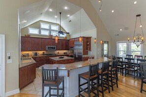 Fridge, microwave, oven, stovetop - Sun Realty gorgeous oceanside retreat with an elevator in Corolla NC! (Corolla)