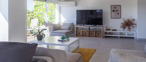 Smart TV, books, stereo